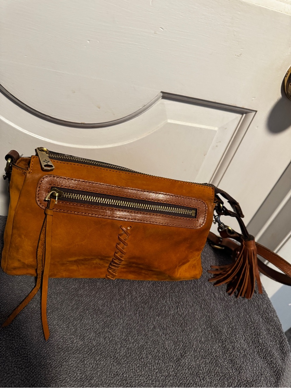 Leather Crossbody Bag in Yellow Sleek Women’s Shoulder Bag